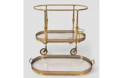 Pamono Vintage Brass and Glass Bar Cart, 1950s Clearance
