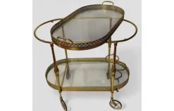 Pamono Vintage Brass and Glass Bar Cart, 1950s Clearance