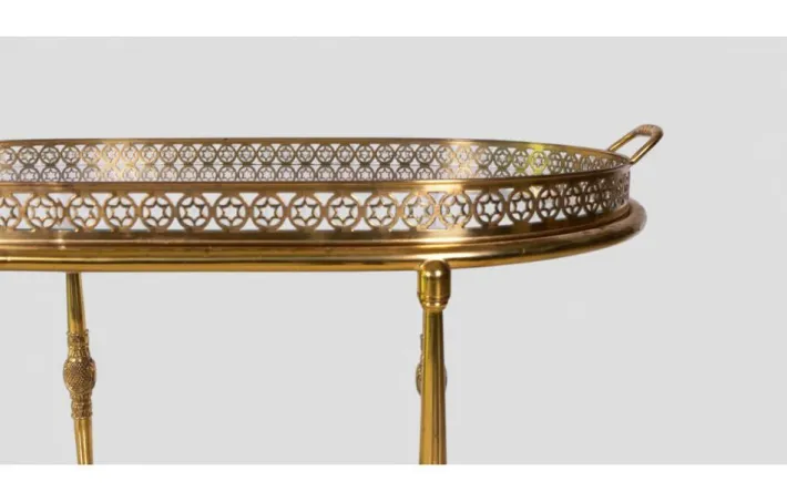 Pamono Vintage Brass and Glass Bar Cart, 1950s Clearance