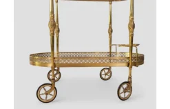 Pamono Vintage Brass and Glass Bar Cart, 1950s Clearance
