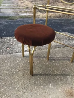 Pamono Vintage Brass Dressing Table & Stool, 1950s, Set of 2 Clearance