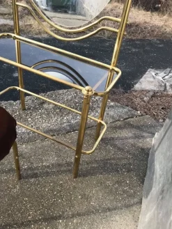 Pamono Vintage Brass Dressing Table & Stool, 1950s, Set of 2 Clearance