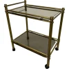 Pamono Vintage Brass Serving Trolley, 1970s Best
