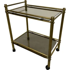 Pamono Vintage Brass Serving Trolley, 1970s Best