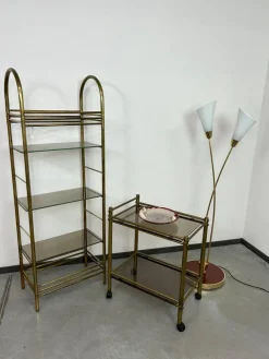 Pamono Vintage Brass Serving Trolley, 1970s Best