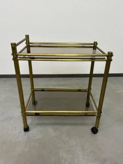 Pamono Vintage Brass Serving Trolley, 1970s Best