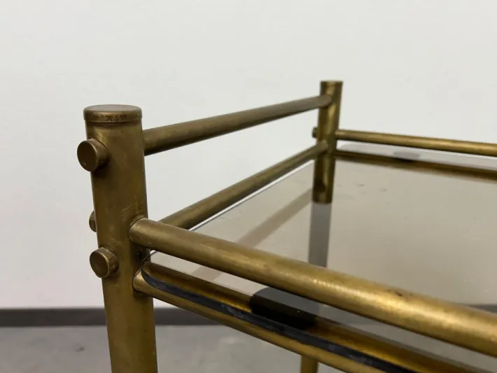 Pamono Vintage Brass Serving Trolley, 1970s Best