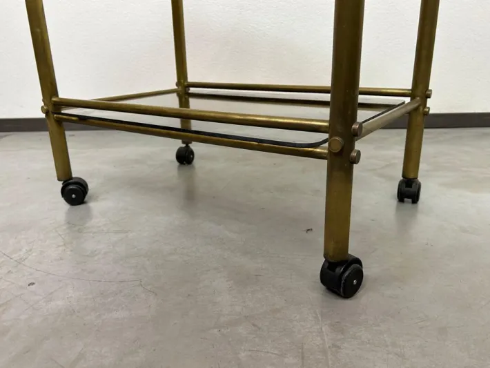 Pamono Vintage Brass Serving Trolley, 1970s Best