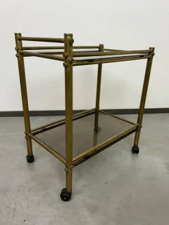 Pamono Vintage Brass Serving Trolley, 1970s Best