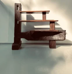 Pamono Vintage Brazilian Folk Art Handmade Wall Cabinet in Cumaru Wood, 1960s Clearance