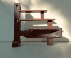 Pamono Vintage Brazilian Folk Art Handmade Wall Cabinet in Cumaru Wood, 1960s Clearance