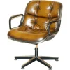 Pamono Vintage Brown Leather Office Chairs attributed to Charles for Pollock Best