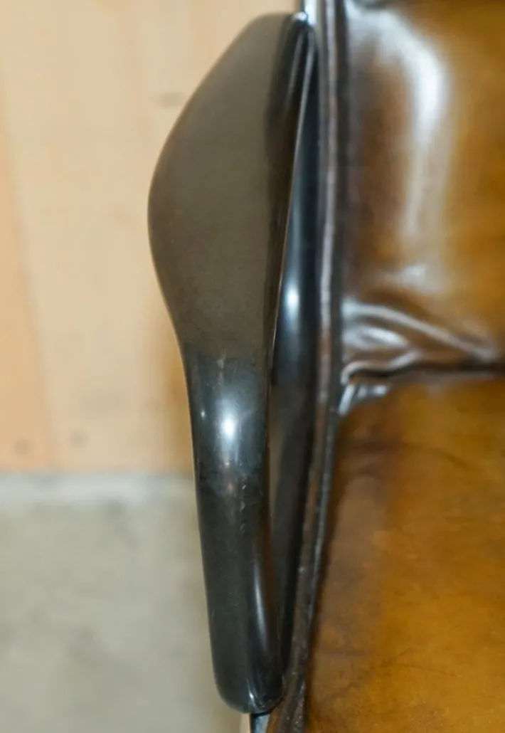 Pamono Vintage Brown Leather Office Chairs attributed to Charles for Pollock Best