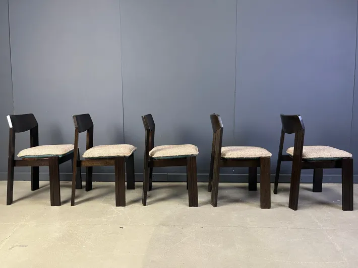 Pamono Vintage Brutalist Dining Chairs, 1970s, Set of 5 Outlet