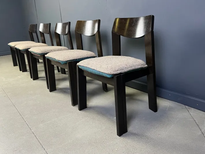 Pamono Vintage Brutalist Dining Chairs, 1970s, Set of 5 Outlet