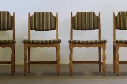 Pamono Vintage Brutalist Oak Dining Chairs by Henning Kjærnulf, 1960s, Set of 6 Online