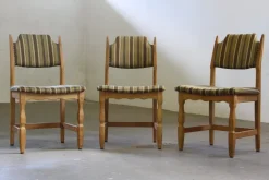 Pamono Vintage Brutalist Oak Dining Chairs by Henning Kjærnulf, 1960s, Set of 6 Online