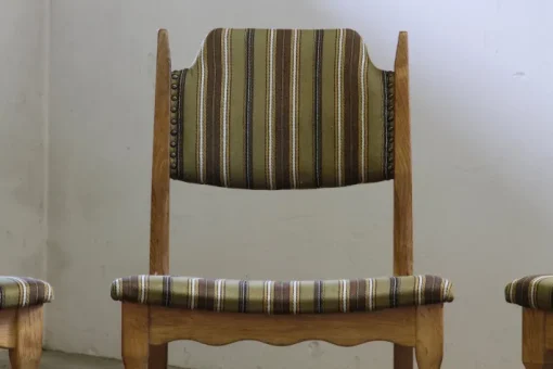 Pamono Vintage Brutalist Oak Dining Chairs by Henning Kjærnulf, 1960s, Set of 6 Online