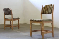 Pamono Vintage Brutalist Oak Dining Chairs by Henning Kjærnulf, 1960s, Set of 10