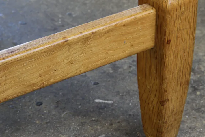 Pamono Vintage Brutalist Oak Dining Chairs by Henning Kjærnulf, 1960s, Set of 4 New