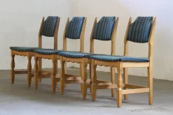 Pamono Vintage Brutalist Oak Dining Chairs by Henning Kjærnulf, 1960s, Set of 4 New