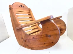 Pamono Vintage Brutalist Rocking Chair in Pine by Wasa, 1970s Discount