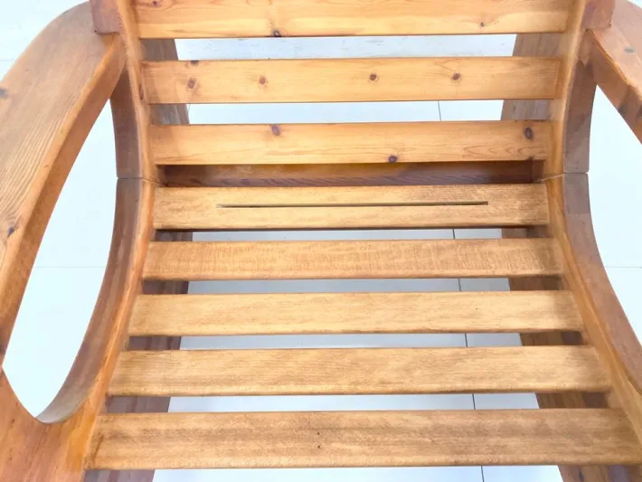 Pamono Vintage Brutalist Rocking Chair in Pine by Wasa, 1970s Discount