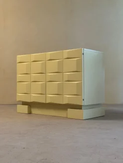 Pamono Vintage Brutalist Sideboard Cabinet with Graphic Panelled Doors, 1970s Discount