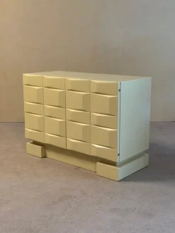 Pamono Vintage Brutalist Sideboard Cabinet with Graphic Panelled Doors, 1970s Discount