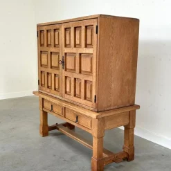 Pamono Vintage Brutalist Style Spanish Oak Cabinet, 1970s