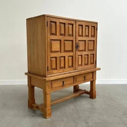 Pamono Vintage Brutalist Style Spanish Oak Cabinet, 1970s