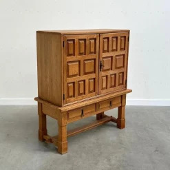 Pamono Vintage Brutalist Style Spanish Oak Cabinet, 1970s