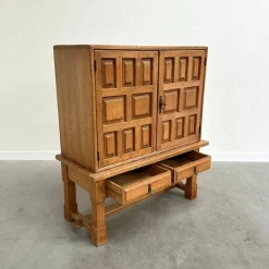 Pamono Vintage Brutalist Style Spanish Oak Cabinet, 1970s