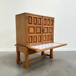 Pamono Vintage Brutalist Style Spanish Oak Cabinet, 1970s