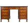 Pamono Vintage Burr Walnut Pedestal Desk, 1920 Hot