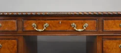 Pamono Vintage Burr Walnut Pedestal Desk, 1920 Hot