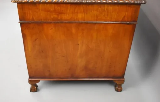 Pamono Vintage Burr Walnut Pedestal Desk, 1920 Hot