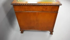 Pamono Vintage Burr Walnut Pedestal Desk, 1920 Hot
