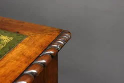Pamono Vintage Burr Walnut Pedestal Desk, 1920 Hot
