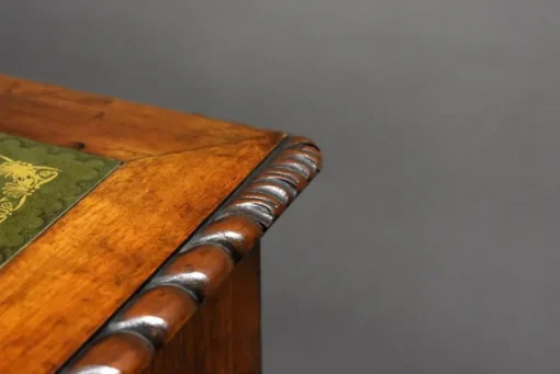 Pamono Vintage Burr Walnut Pedestal Desk, 1920 Hot