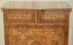 Pamono Vintage Burr Walnut Veneer Chest of Drawers, Italy New