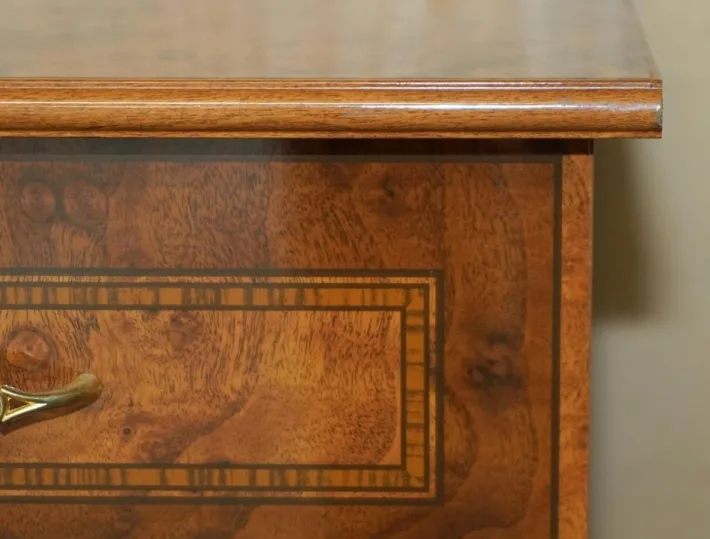 Pamono Vintage Burr Walnut Veneer Chest of Drawers, Italy New