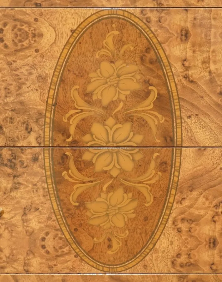 Pamono Vintage Burr Walnut Veneer Chest of Drawers, Italy New