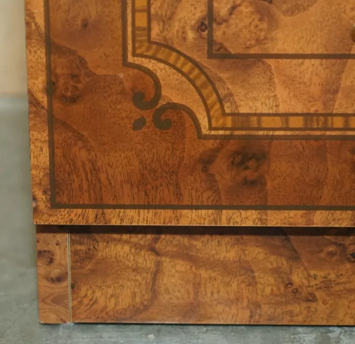 Pamono Vintage Burr Walnut Veneer Chest of Drawers, Italy New