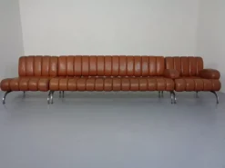 Pamono Vintage Camel Leather Sofa and Chairs by Karl Wittmann for Wittmann Möbelwerkstätten, 1960s, Set of 3 Clearance