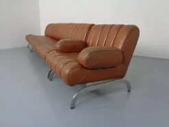 Pamono Vintage Camel Leather Sofa and Chairs by Karl Wittmann for Wittmann Möbelwerkstätten, 1960s, Set of 3 Clearance