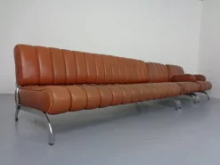 Pamono Vintage Camel Leather Sofa and Chairs by Karl Wittmann for Wittmann Möbelwerkstätten, 1960s, Set of 3 Clearance