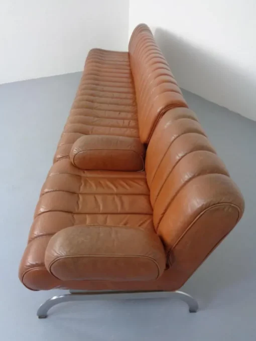 Pamono Vintage Camel Leather Sofa and Chairs by Karl Wittmann for Wittmann Möbelwerkstätten, 1960s, Set of 3 Clearance