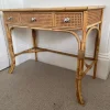 Pamono Vintage Cane and Bamboo Dressing Table with 3 Drawers Outlet