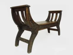 Pamono Vintage Carved Wooden Syrian Bench, 1950s Hot